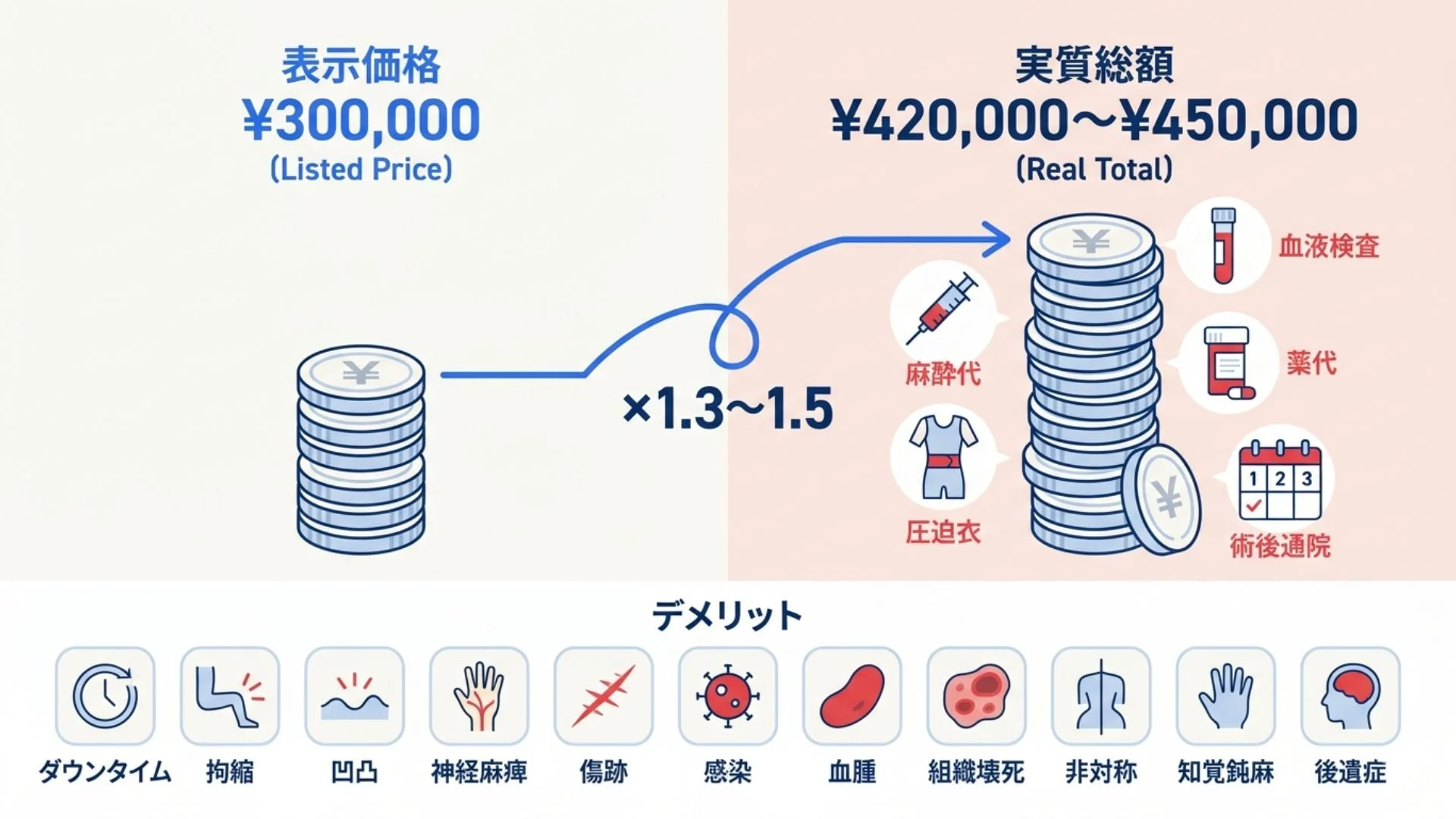 脂肪吸引の料金内訳とデメリット